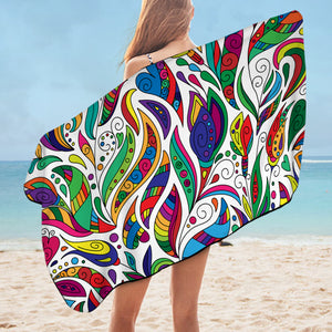 Multicolor Aztec Pattern on Feather SWYJ3681 Bath Towel