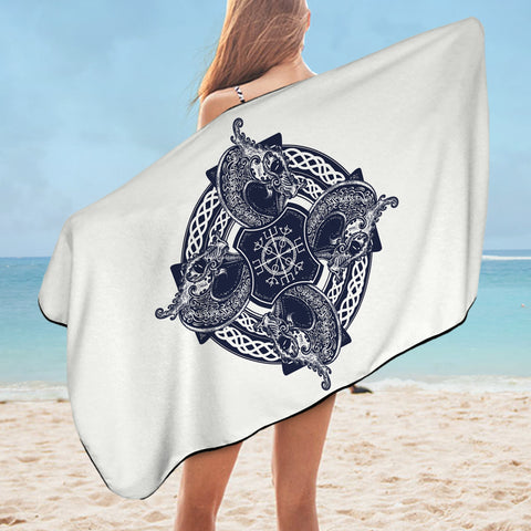 Image of Navy Ancient Mandala SWYJ3683 Bath Towel