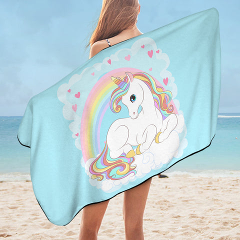 Image of Rainbow Lovely Unicorn SWYJ3690 Bath Towel