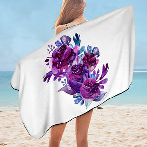 Gradient Blue&Purple Roses  SWYJ3691 Bath Towel
