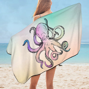 Multicolor Gradient Octopus SWYJ3692 Bath Towel