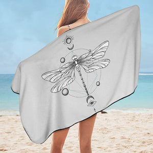 Sun-Moon Butterfly Sketch Line SWYJ3752 Bath Towel
