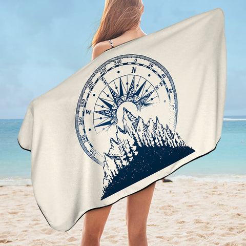 Image of Vintage Navy Compass Forest SWYJ3801 Bath Towel