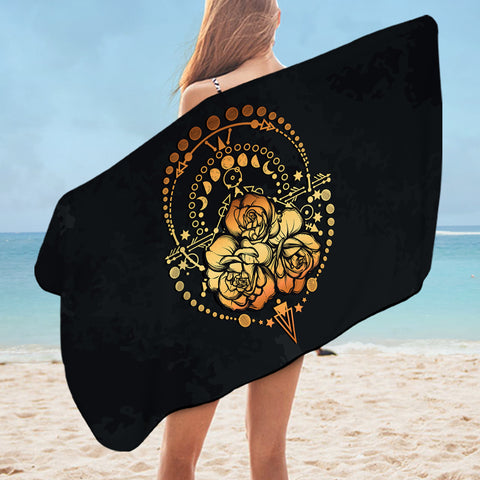 Image of Orange Rose Gold Zodiac SWYJ3826 Bath Towel