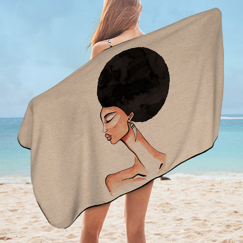Image of Beautiful Afro Lady SWYJ3865 Bath Towel