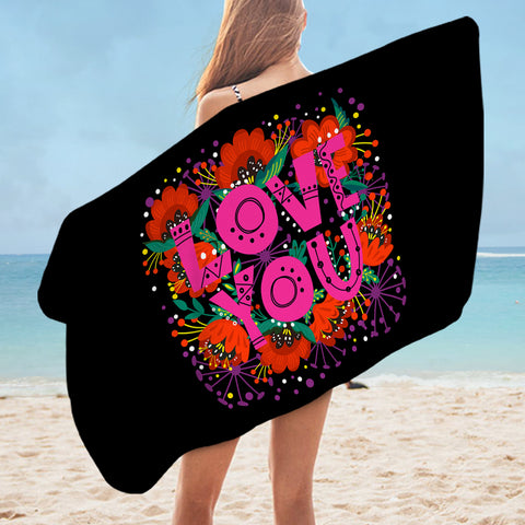 Image of Love You Typographic SWYJ3871 Bath Towel