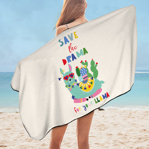 Image of Save The Drama For Your Llama SWYJ3877 Bath Towel
