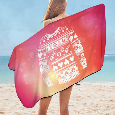 Image of Aztec Stripes Sweatshirt Pink Theme  SWYJ3925 Bath Towel