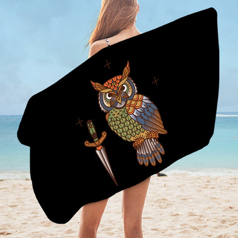 Image of Vintage Color Owl & Knife SWYJ4105 Bath Towel