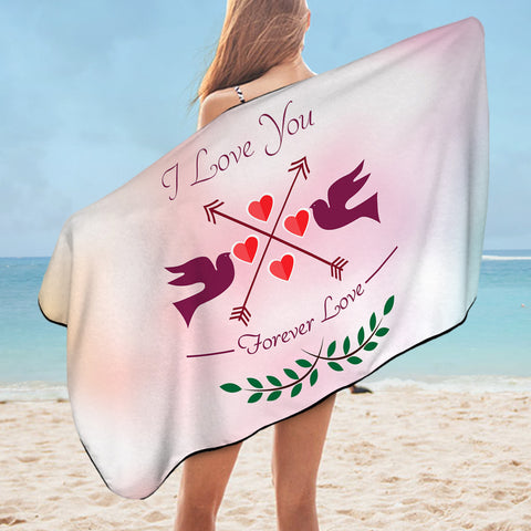 Image of Forever Love Pink Theme SWYJ4112 Bath Towel