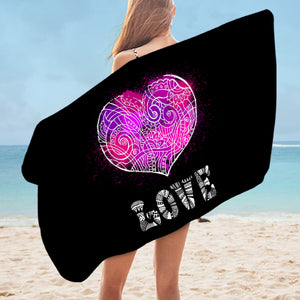 Heart Love Mandala Pattern SWYJ4117 Bath Towel