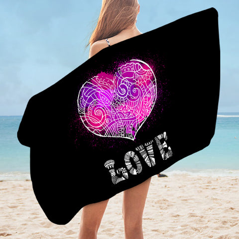 Image of Heart Love Mandala Pattern SWYJ4117 Bath Towel