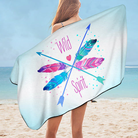Image of Gradient Pink & Blue Arrows - Wild & Spirit SWYJ4120 Bath Towel