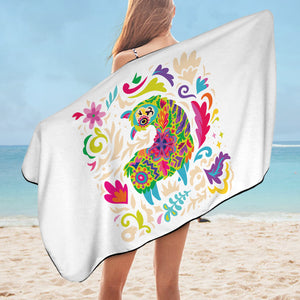 Colorful Mandala Cute Alapaca SWYJ4286 Bath Towel