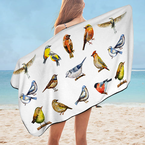 Image of Colorful Bird Collection SWYJ4445 Bath Towel