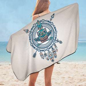 Vintage Aztec Dream Catcher Owl Logo SWYJ4451 Bath Towel