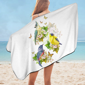 Sunbirds, Butterflies And Flowers SWYJ4493 Bath Towel