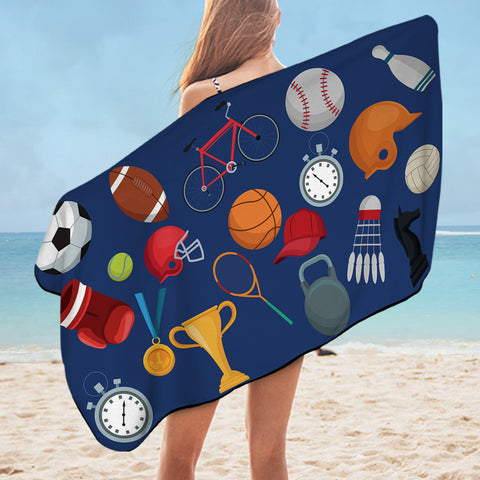 Image of Sports Iconic Illustration SWYJ4495 Bath Towel