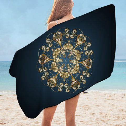 Image of Royal Mandala Navy Theme SWYJ4501 Bath Towel