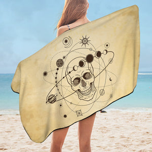 Retro Skull Galaxy Sketch SWYJ4524 Bath Towel