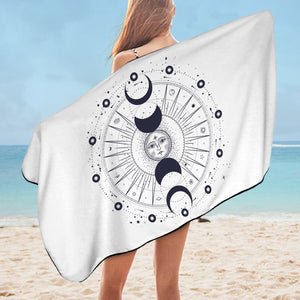 Sun Face Moon Column Zodiac SWYJ4544 Bath Towel