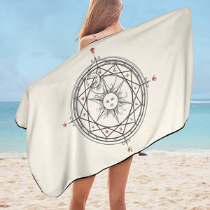 Sun Moon Sign Zodiac Compass SWYJ4579 Bath Towel