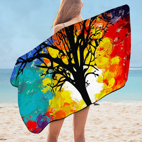 Image of Colorful Big Tree Full Screen SWYJ4585 Bath Towel