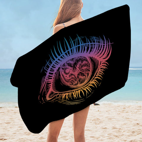 Image of Colorful Eye Black Theme SWYJ4601 Bath Towel