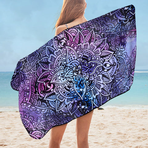 Image of Purple Mandala Matrix SWYJ4646 Bath Towel