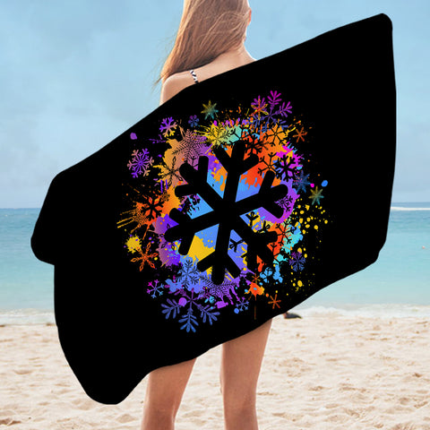 Image of Colorful Spray Snowflake SWYJ4655 Bath Towel