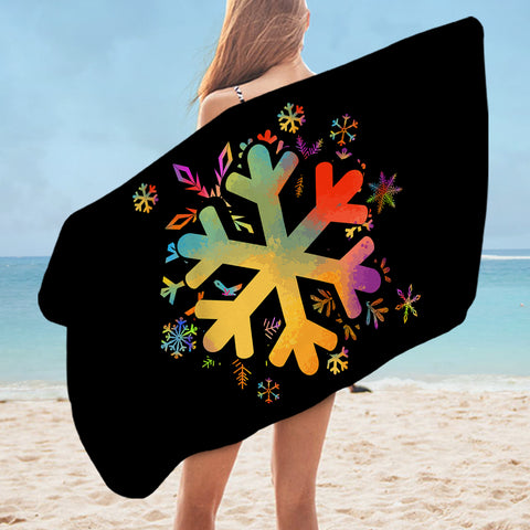 Image of Colorful Snowflake Pattern SWYJ4656 Bath Towel