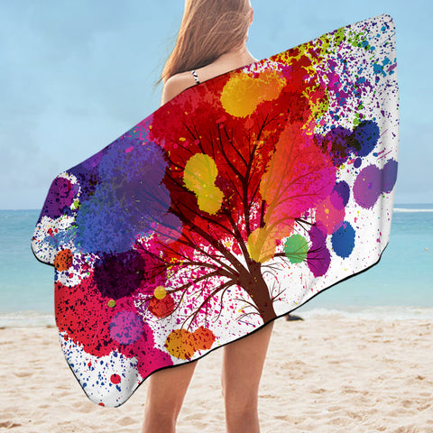 Image of Colorful Splash Big Tree SWYJ4657 Bath Towel