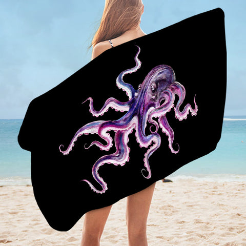 Image of Dark Purple Octopus SWYJ4662 Bath Towel