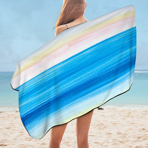 Image of Watercolor Gradient White Blue SWYJ4741 Bath Towel