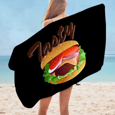 Image of 3D Tasty Hamburger SWYJ4747 Bath Towel