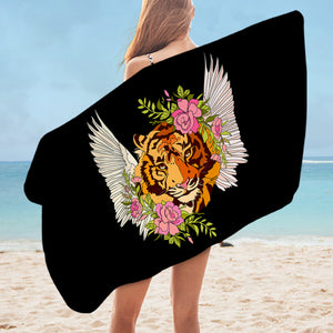 Floral Tiger Wings Draw SWYJ4750 Bath Towel
