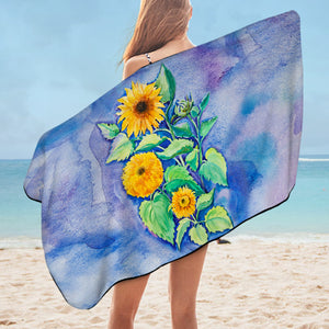 Chrysanthemum Blue Cloud Theme SWYJ5147 Bath Towel