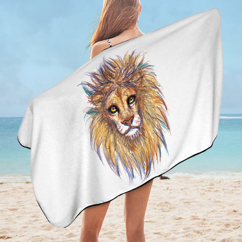 Image of Lion Waxen Color Draw SWYJ5158 Bath Towel