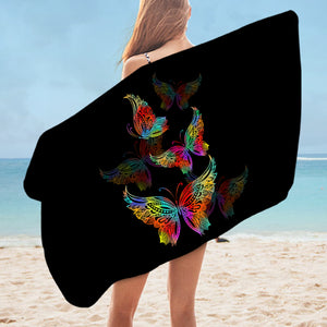 RGB Colorful Butterflies Transparent SWYJ5169 Bath Towel