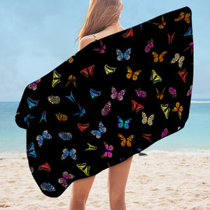 Multi Colorful Butterflies Back Theme SWYJ5170 Bath Towel