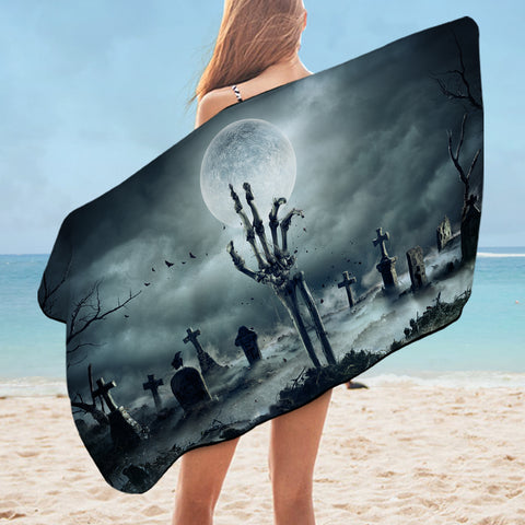 Image of Gothic Dark Dead Moon Night Scene SWYJ5171 Bath Towel