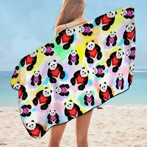 Multi Love Panda Gradient Theme SWYJ5180 Bath Towel