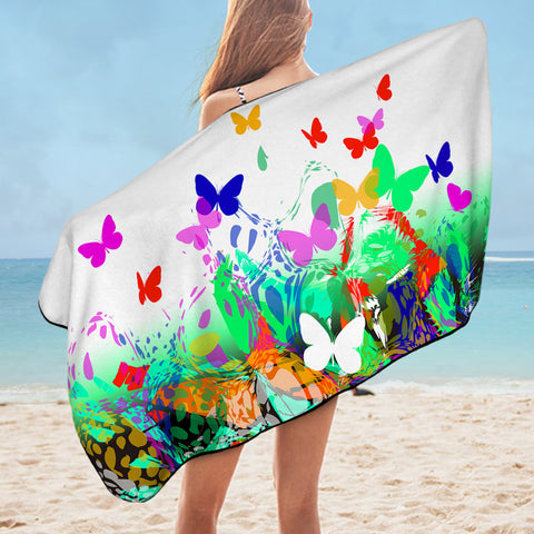 Image of Colorful Butterflies SWYJ5183 Bath Towel