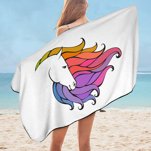 Colorful Unicorn Hair White Theme SWYJ5184 Bath Towel