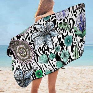 Floral Leopard Pattern Bandana Art SWYJ5205 Bath Towel