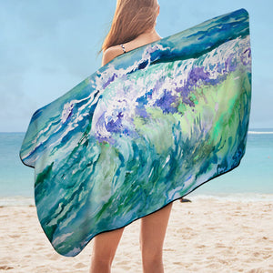 Watercolor Blue Waves Japanese Art SWYJ5246 Bath Towel