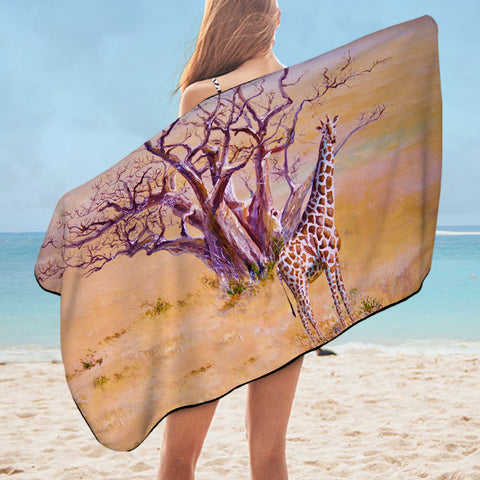 Image of Watercolor Real Giraffe SWYJ5254 Bath Towel