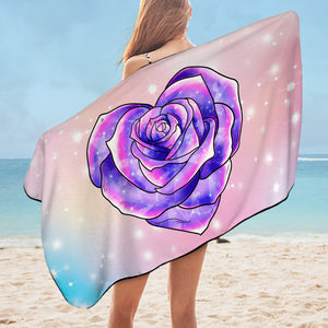 Purple Heart Rose Pastel Theme SWYJ5347 Bath Towel