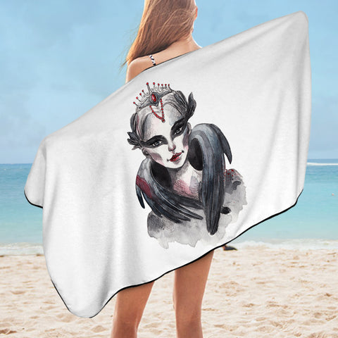 Image of Watercolor Dark Female Witch SWYJ5354 Bath Towel