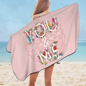 Floral You And Me Pink Theme SWYJ5446 Bath Towel